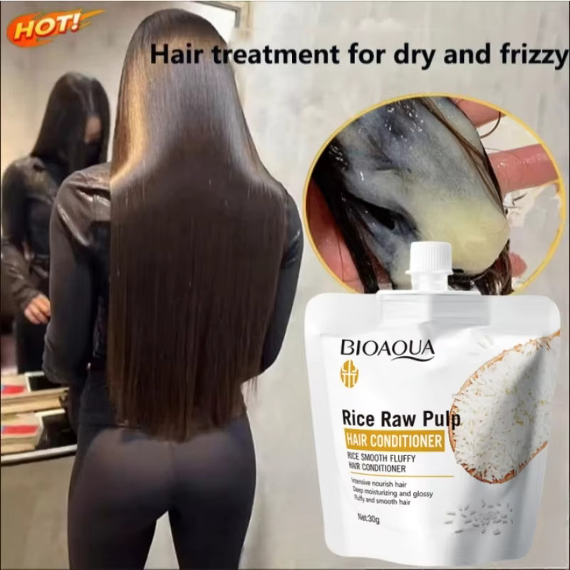 Bioaoua Reispüree-Haarkonditionierer, 30g, für trockenes Haar - Bild 2