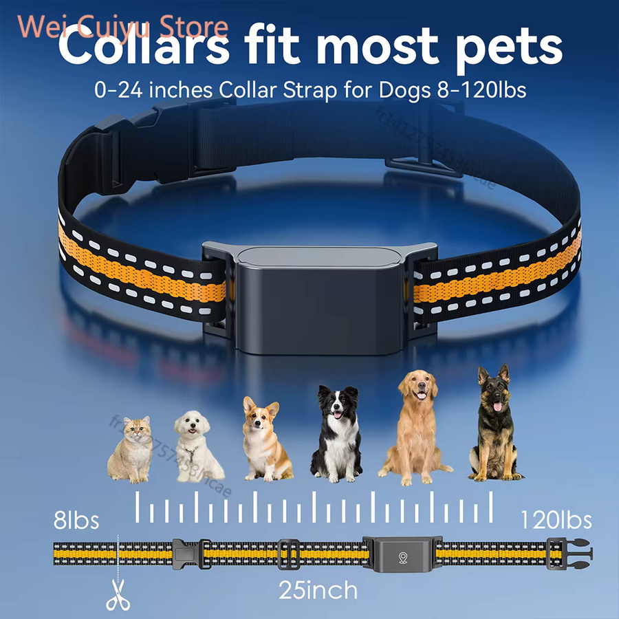 NUOYING GPS-Tracker-Halsband für Katzen und Hunde, IP67 wasserdichter Smart Pet Locator mit Echtzeit-WLAN-Standortverfolgung in Schwarz - Bild 6