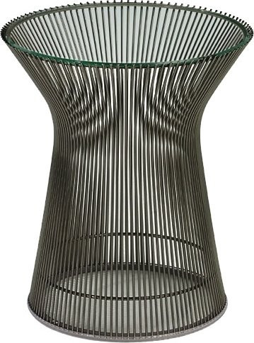 Knoll International Platner Beistelltisch aus Kristallglas in Transparent, Durchmesser: 40 cm, Höhe: 46 cm - Bild 1