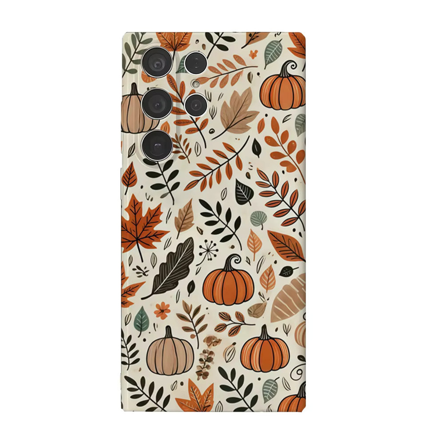 Handyhülle mit Halloween Herbst Blätter und Kürbis Design für Samsung Galaxy S25 S24 S23 Ultra Plus A35 A55 in Multicolour Glänzendes Hard Cover - Bild 6