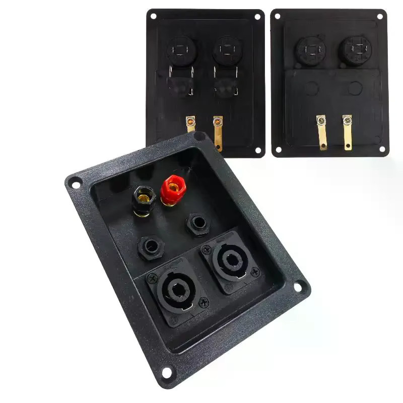 Audio Lautsprecher Junction Box mit 4 oder 6 Löchern und XLR Buchse sowie Stecker in Rot und Schwarz - Bild 4