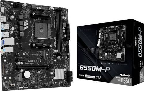 ASRock B550M-P Mainboard AMD AM4 Micro-ATX Chipsatz B550 Schwarz - Bild 1