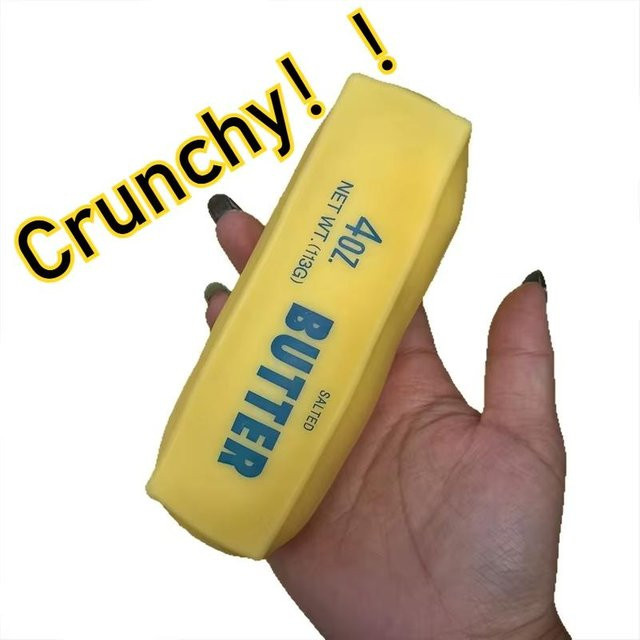 Knuspriger Butterriegel Squishy Spielzeug Stressball, gelb - Bild 1