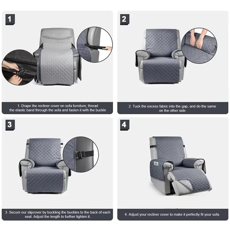 WANERQU Wasserabweisender 1-Sitzer Sessel Bezug aus Polyester mit rutschfester Unterseite und elastischen Riemen für Erwachsene, Kinder oder Haustiere - Bild 6