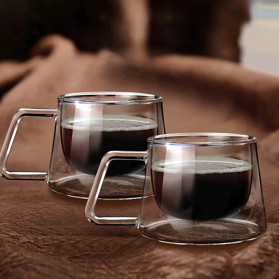 YWDL Doppelwandige Kaffeetasse aus Borosilikatglas, transparent, 180 ml - Bild 3