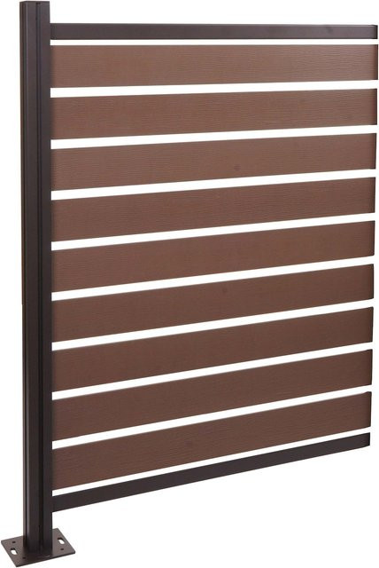 MCW Alu Mülltonnen-Zaun K57 Erweiterungselement Mülltonnenverkleidung in Holzoptik Braun B/H/T: 130 x 100 x 6 cm - Bild 1