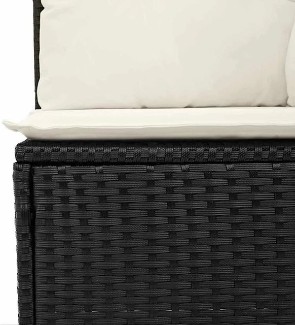 vidaXL Garten-Sofa-Set 9-teilig aus Polyrattan und Akazienholz in Schwarz mit Kissen - Bild 1
