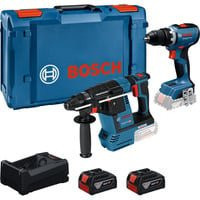 Bosch Professional Werkzeugset mit Akku-Bohrschrauber GSR 18V-65 und Bohrhammer GBH 18V-26 inklusive 2 Akkus 5,0 Ah und Ladegerät in Blau - Bild 1