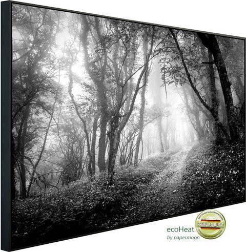 papermoon EcoHeat Infrarotheizung Wald Schwarz Weiss mit App-Steuerung und Überhitzungsschutz - Bild 1