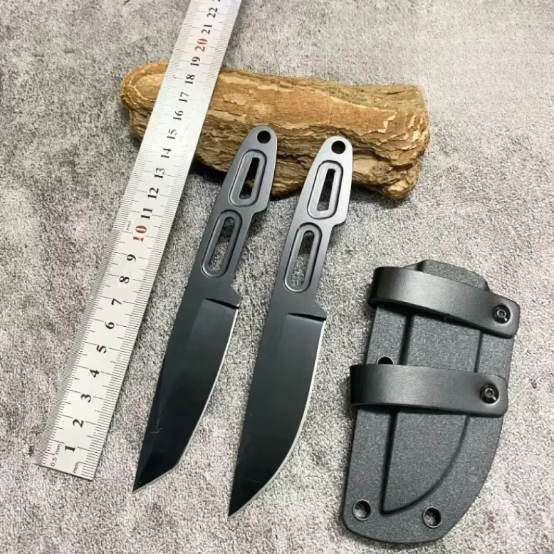 Outdoor-Überlebensmesser aus Stahl in Schwarz für Camping und Wandern mit gerader Klinge - Bild 3