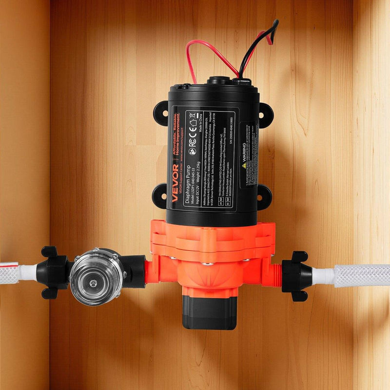 Buying Solutions MB Wohnmobil Wasserpumpe, 12V DC, 4 GPM (15,1 L/min), 3-Kammer-Selbstansaugende Membran-Wasserpumpe mit automatischem Druckschalter, max. 40 PSI Druck, Orange - Bild 6