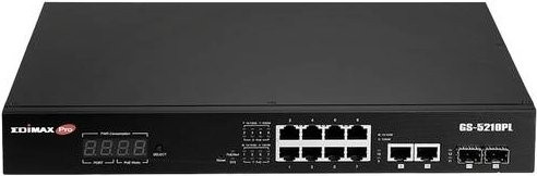 EDIMAX GS-5210PL Netzwerk Switch mit 10 Ethernet LAN Ports in Schwarz - Bild 1