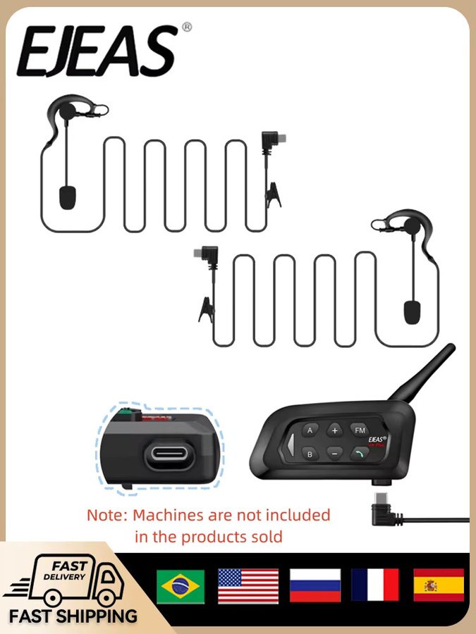 EJEAS Schiedsrichter-Ohrhörer Typ-C In-Ear-Kopfhörer mit Mikrofon in Schwarz für EJEAS V6C Pro+ und V4C Helm-Headset Zubehör - Bild 5