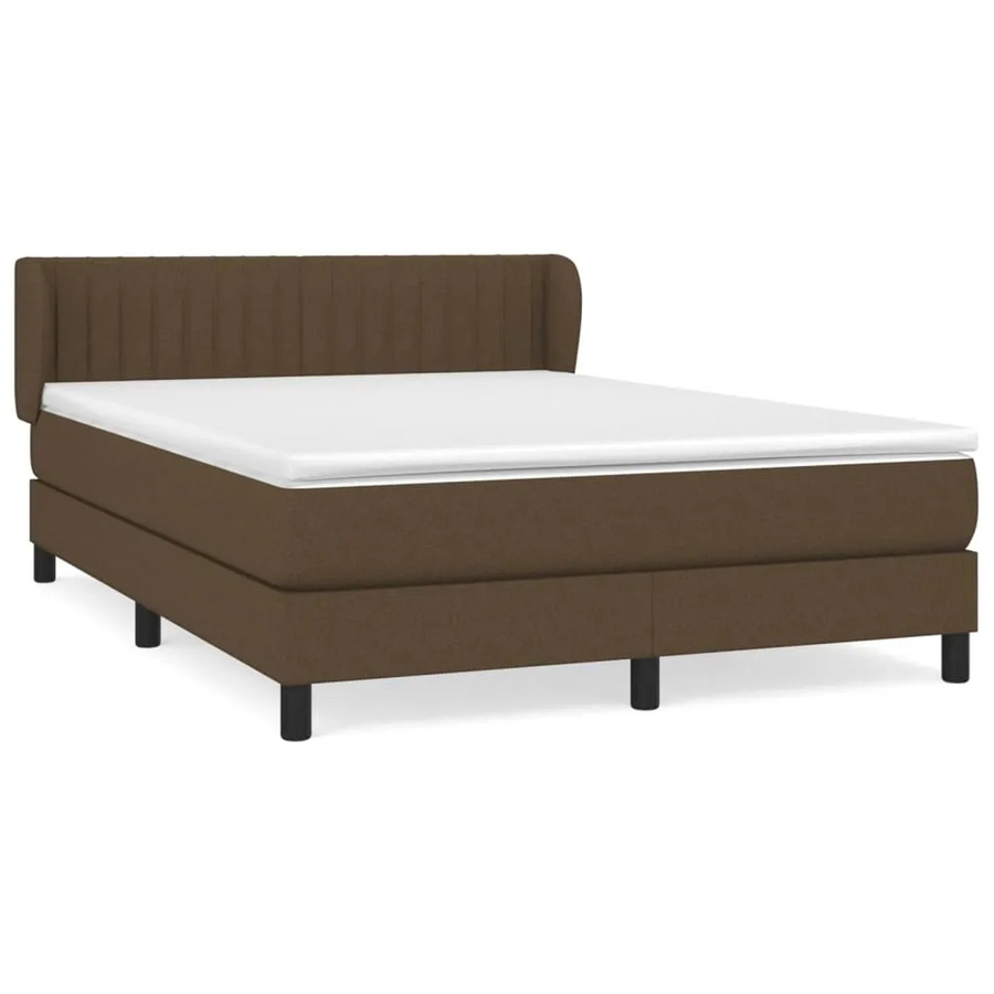 vidaXL Boxspringbett Hybrid mit Matratze und Kopfteil, Braun, B/T/H: 140 x 190 cm - Bild 2
