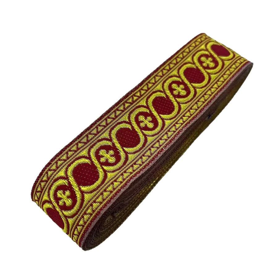 Ethnische Jacquard-Spitze mit Goldmuster für Kleidung und Accessoires, 9 Yards - Bild 2