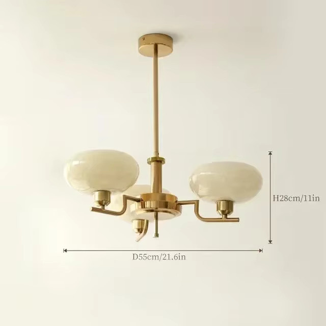 MZISOSOD Glas-Pendelleuchte im Retro-Design mit Kugel aus transparentem Glas und Messing in Gold/Brass für Schlafzimmer und Küche - Bild 2