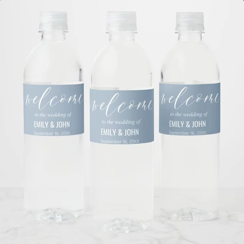 Personalisierte Wasserflaschenetiketten von WDINPATY für Babyparty, Hochzeit oder Geburtstag mit individuellem Text aus Papier - Bild 2
