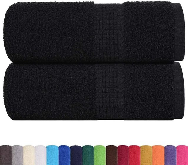 vidaXL Gästetücher 2er-Set aus 100% Baumwolle in Schwarz, B/H: 30 x 50 cm, 360 g/m² - Bild 1