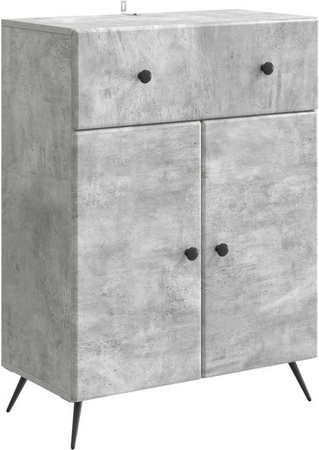 vidaXL Sideboard modern in Betongrau aus Holzwerkstoff, B/T/H: 66 x 34,5 x 90 cm