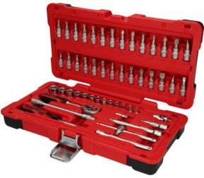 KS Tools 1/4 Zoll Steckschlüssel-Satz, 50-teilig, Chrome Vanadium, Rot - Bild 1