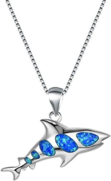 Hai Anhänger 925 Silber, Opal, Damen - Bild 1