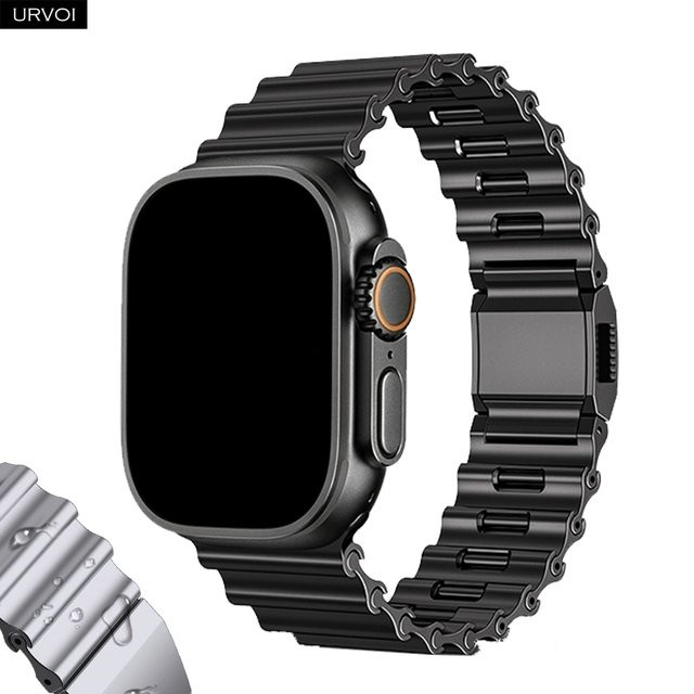 URVOI Uhrenarmband Edelstahl, Silber, Magnetverschluss, 49 mm, Unisex - Bild 1