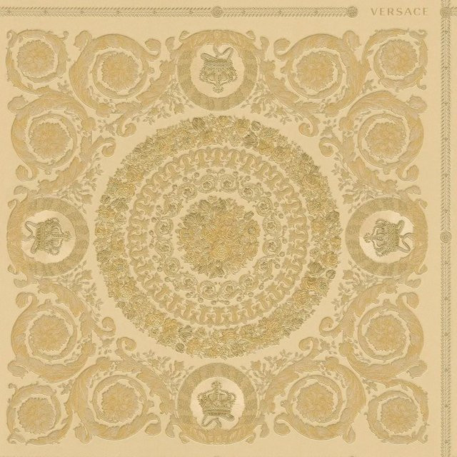Profhome Barock Tapete Ornament in Gold und Gelb, glänzend, Vlies, Breite: 0,70 m, Länge: 10,05 m - Bild 1