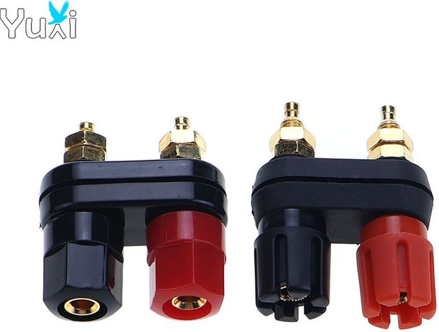YuXi Doppel-Bananenstecker Audio-Lautsprecher-Steckverbinder Set in Rot und Schwarz - Bild 1