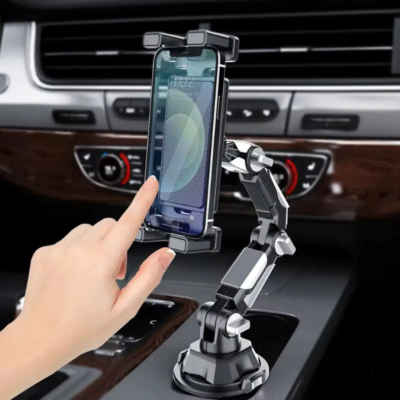 VIKEFON Tablet-Getränkehalter für Auto oder LKW, verstellbarer Arm mit 360 Grad Rotation, Universal Tablet Ständer und Telefonhalter in Schwarz - Bild 2