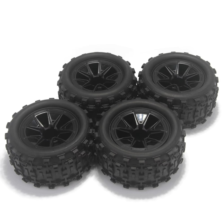 4 x Sechskant-Gummireifen Räder, 85 mm, Schwarz - Bild 2