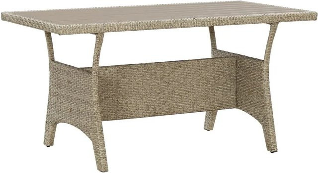 Furnicato Gartentisch aus grauem PE-Rattan für Garten und Terrasse, B/T/H: 120 x 70 x 66 cm - Bild 1
