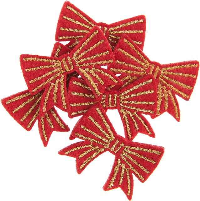 Rico Design Filzstreu mit Schleifen in Rot-Gold für Weihnachten - Bild 1