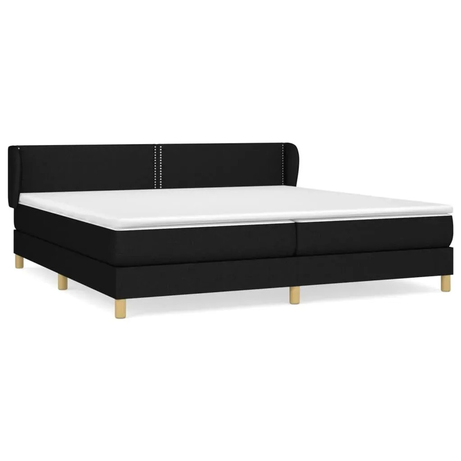 vidaXL Boxspringbett Hybrid mit Matratze und Taschenfederkern, Schwarz, B/T: 203 x 203 cm - Bild 2
