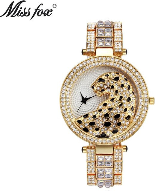 MISSFOX Armbanduhr Quarz, Edelstahl, Gold, Diamant, Damen - Bild 1