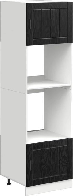 vidaXL Küchenschrank in Schwarz und Eichen-Optik mit mattem Finish, B/T/H: 60 x 57 x 207 cm - Bild 1