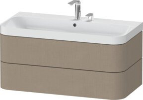 Duravit Möbelwaschtisch Happy D.2 Plus in Beige mit 2 Schubkästen und 2 HL, B/T/H: 97,5 x 49 x 48 cm - Bild 1