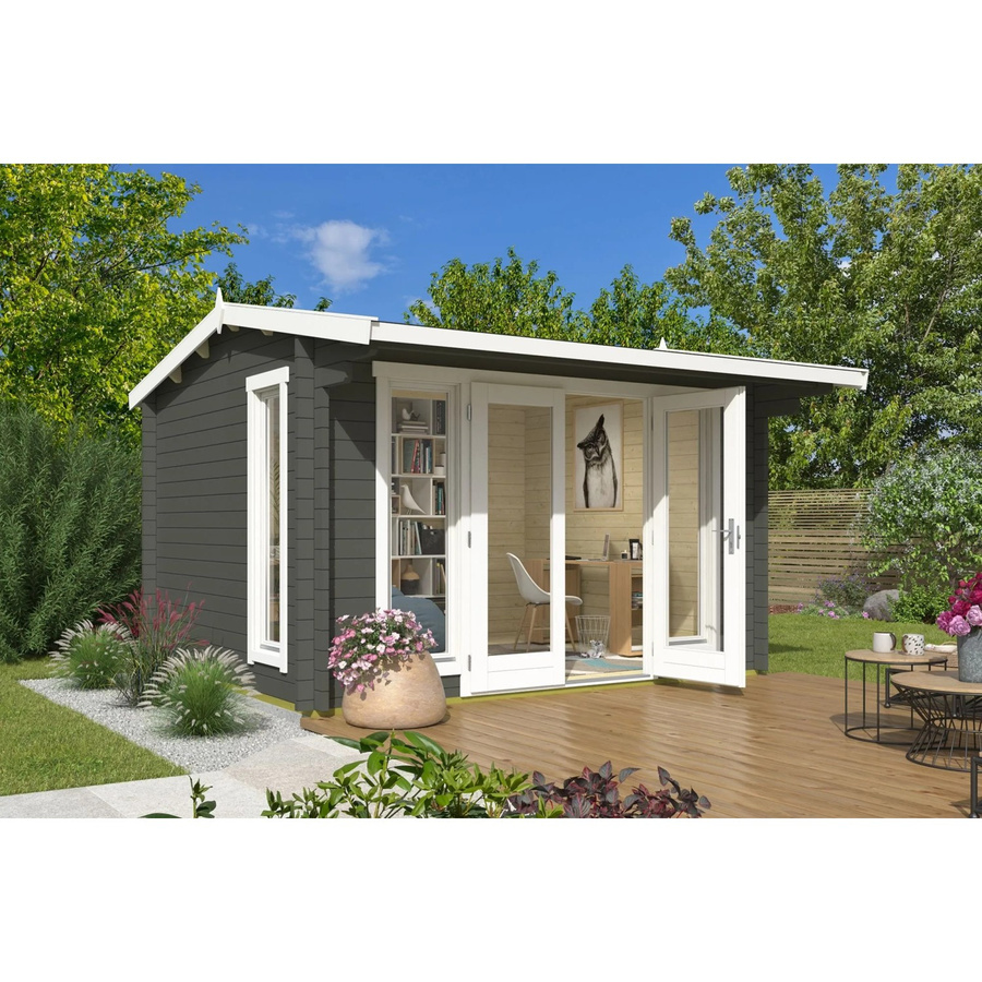 Lasita Maja Gartenhaus Jubilee in Grüngrau, B/H/T: 370 x 245,1 x 412,5 cm - Bild 2