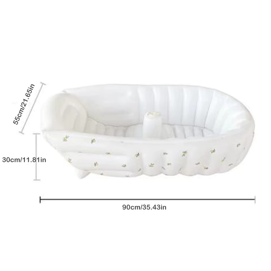Mumamuying Tragbare Aufblasbare Baby-Badewanne in Beige, Rutschfeste Reise-Badewanne für Kinder - Bild 3