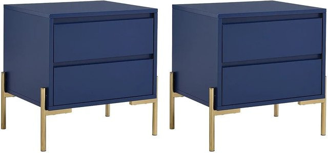 Nachttisch Korasa von Pascal Morabito in Blau und Goldfarben, Breite: 50 cm - Bild 1