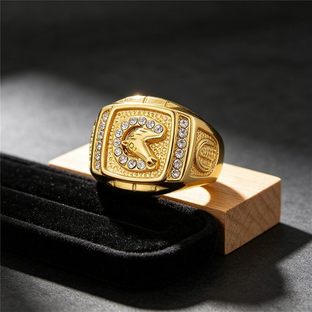 Kalen Ring Edelstahl, Vergoldet, Vintage, Unisex - Bild 1