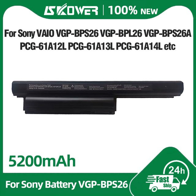 Sony VGP-BPS26 Akku mit 5200mAh in Schwarz für Vaio VPC-CA CB EG EH EJ EL PCG-61712T PCG-71811M PCG-61911W SVE14A VGP-BPL26 VGP-BPS26A - Bild 1