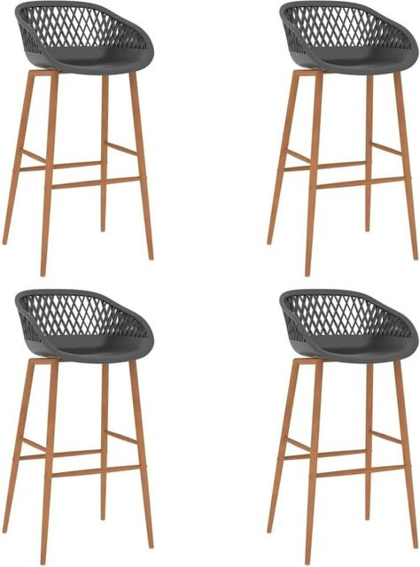 Set aus 4 vidaXL Barhockern in Grau-braun mit Metallgestell - Bild 1