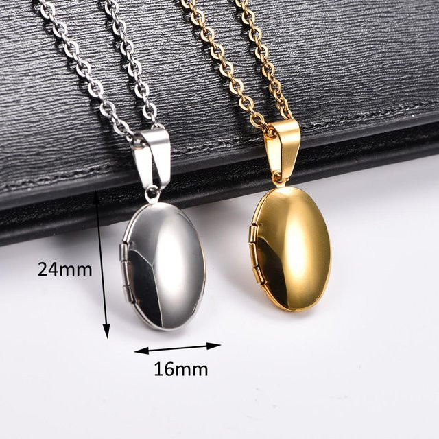 YULIN Medaillon Anhänger Edelstahl, Gold, Unisex - Bild 1