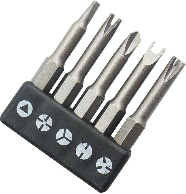 5-teiliges Spezial-Schraubendreher-Bit-Set von Your Warm Home in Silber, 50 mm Länge mit U-Form, Y-Form, Dreieck, Kreuz und Drei-Punkt-Bit aus Stahl - Bild 1