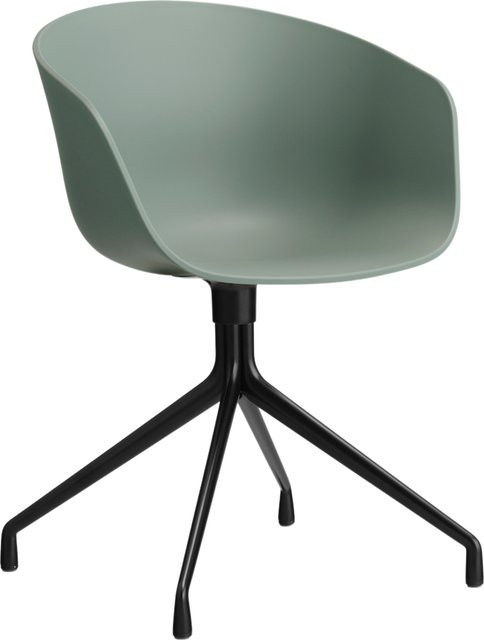 HAY About A Chair AAC 20 Drehstuhl mit Armlehnen in Grün aus Kunststoff und Aluminium mit mattem Finish - Bild 1