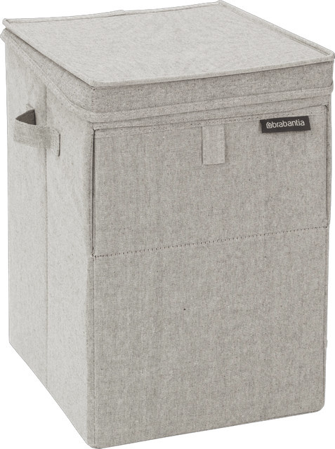 Brabantia Wäschebox mit Deckel und Griffen, Grau, 35 Liter, Stoff - Bild 1