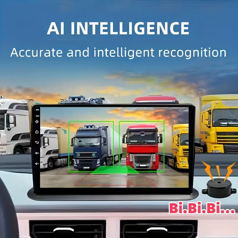 QueenDer AI Smart Car Kamera in Schwarz mit AHD 1080P Weitwinkel-Fischaugenobjektiv, Hinderniswarnung und Blindspot-Erkennung - Bild 5