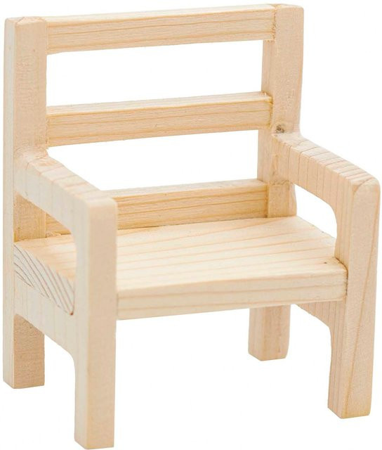 Rico Design Miniatur Stuhl Wichteltür Kiefernholz Natur - Bild 1