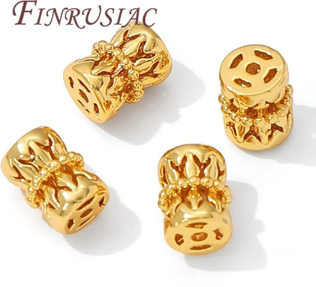 FINRUSIAC Abstandsperlen, 18K vergoldet, 7,5 mm x 5,6 mm, Unisex - Bild 1