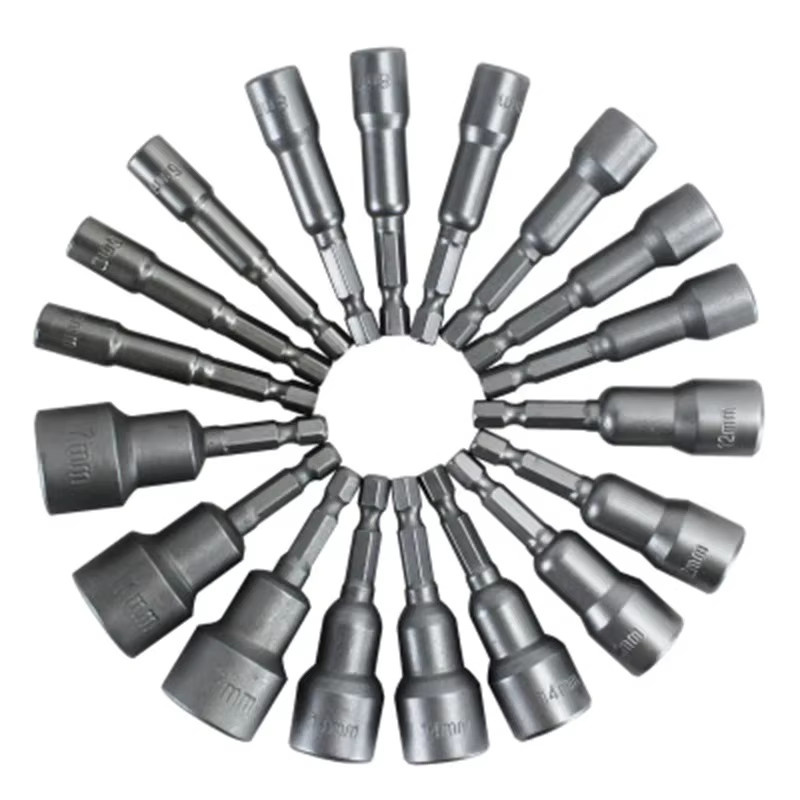 TELEHILL Magnetischer Schlagmuttern-Schraubendreher-Steckschlüsselsatz Metrisch 6 mm bis 19 mm mit 6,35 mm Sechskantschaft und Bohrer-Adapter - Bild 2